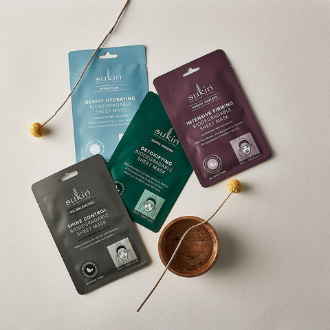 Sukin Super Greens Detoxifying Sheet Mask Sachet