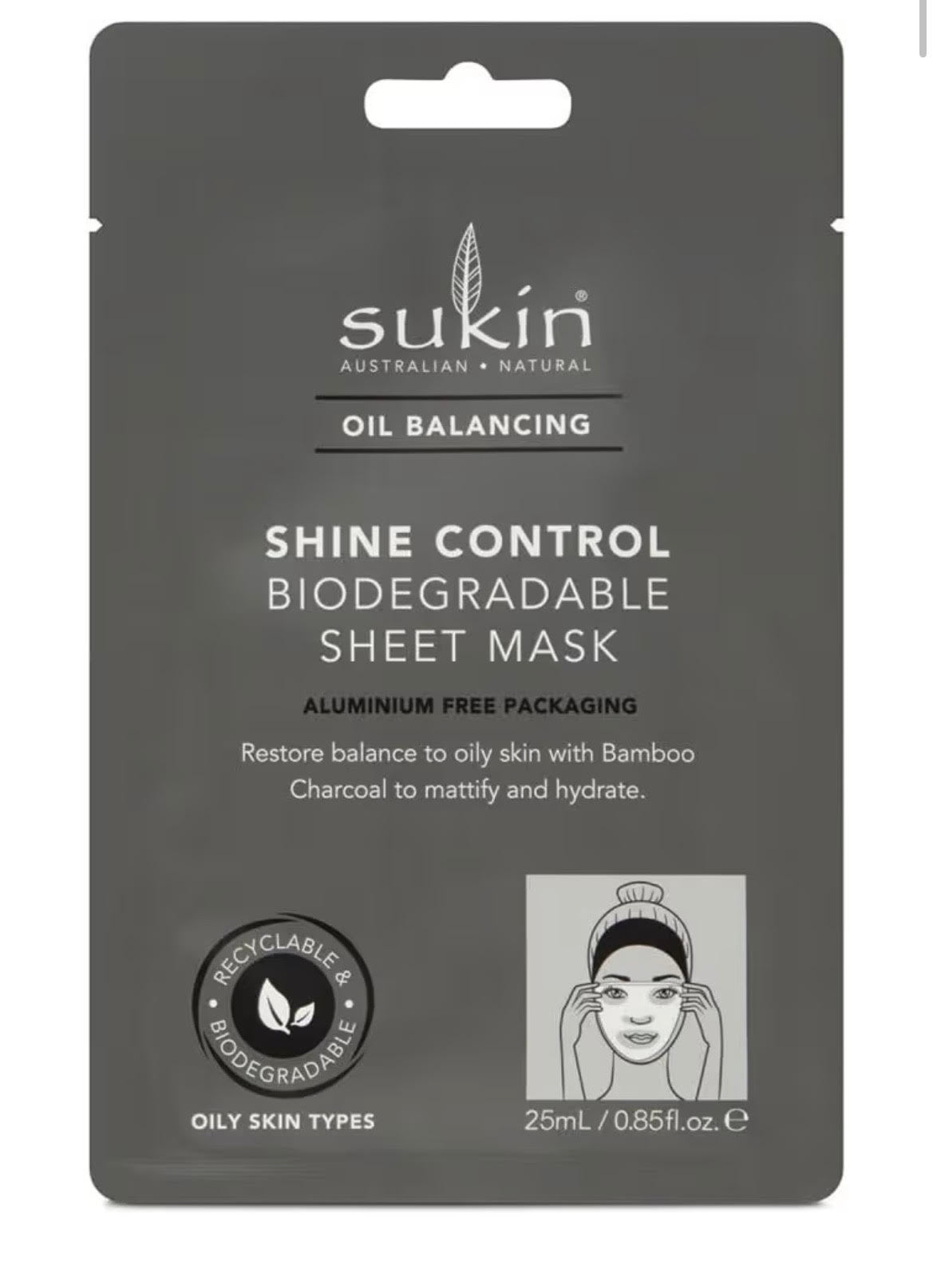 Sukin Oil Balancing Shine Control Sheet Mask Sachet