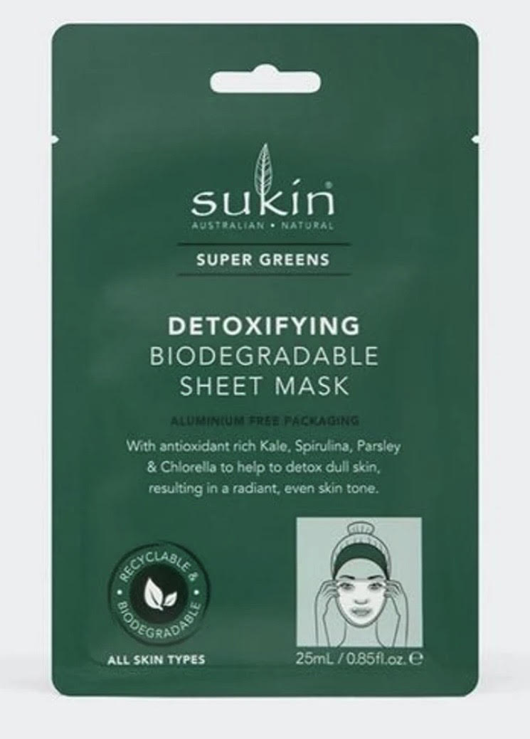 Sukin Super Greens Detoxifying Sheet Mask Sachet