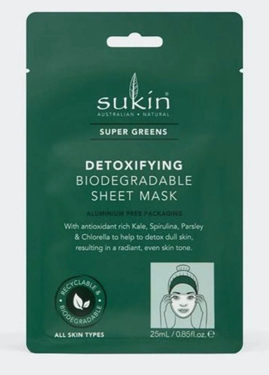 Sukin Super Greens Detoxifying Sheet Mask Sachet